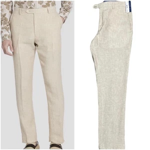 Tommy Hilfiger Men Modern-Fit Linen Pants 35/32 Tan Light Beige E071030 New NWT - Picture 1 of 5