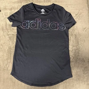 M49 Adidas Girls Active T-Shirt Multicolor Logo Size LG14 - Picture 1 of 5