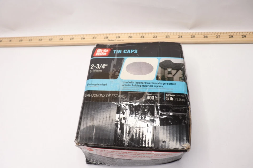 (400-Pk) Grip Rite Tin Cap Discos Completamente Redondos Electro-Galvanizados 5 Lb. 1 TIN5 Foto 1 de 4