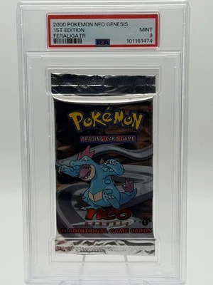 PSA 9 Pokémon Neo Genesis 1st Edition | Sealed Booster Pack 2000 Feraligatr - Image 1 of 2