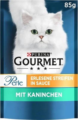 Gourmet Perle Erlesene Streifen Katzenfutter nass, mit Kaninchen, 26er Pack (26 - Bild 1 von 4