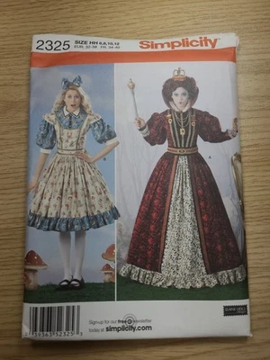 Simplicity 2325 Alice in Wonderland & Queen of Hearts Pattern Misses' 6-12 Uncut - Image 1 of 4