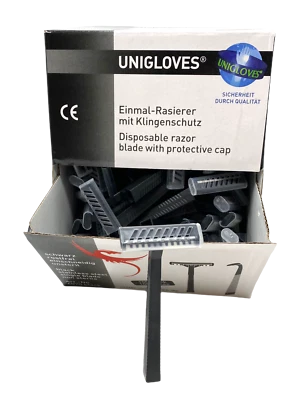 INKgrafiX® 100x UNIGLOVES EINWEGRASIERER - Schwarz - Tattoo Piercing Rasierer DE