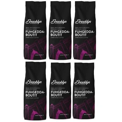 BROOKLYN BEANS ROASTERY Brooklyn Beans Fuhgeddaboutit, Dark Roast, 6 pack (72 ounces total)