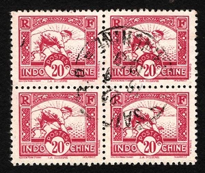 OPC 1931 French Indo China 20c Planting Rice Block Sc#162 Used VF 46254 - Picture 1 of 2