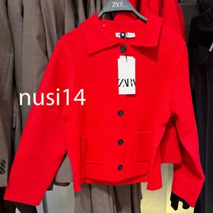 ZARA NEW WOMAN SMOOTH KNIT CARDIGAN JACKET RED S-XL 2142/001/600 - Picture 1 of 3
