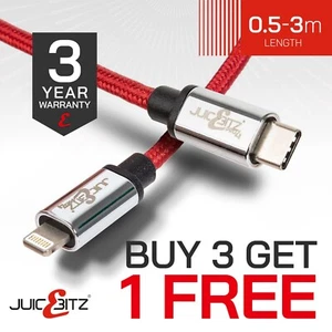 Braided USB Type-C to 8 Pin Fast Charger Cable for Apple iPhone 11 12 13 14 SE - Picture 1 of 13