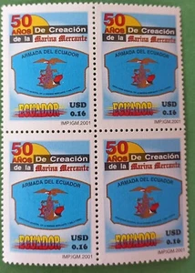 Ecuador 2001 Sc#1567 Ecuador Merchant Marines 50th Anniv. (Block) - Picture 1 of 1