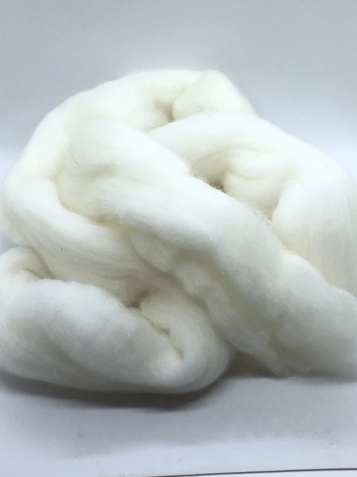 1 lb White Wool Roving,Wool Fiber, Wool Top, Spinning Wool, Felting Wool, Craft  - Image 1 of 1