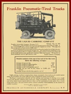1911 Franklin Trucks of Syracuse, NY NEW Metal Sign: Liquid Carbonic Co. Truck - Picture 1 of 1
