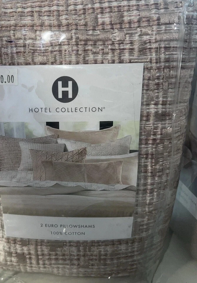 Hotel Collection Euro Pillow Sham Woodrose Woodgrain Pink E9y068