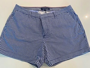 TOMMY HILIFIGER Hollywood Blue Check Gingham 5" Shorts Sz 16 PreOwned - Picture 1 of 6