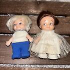 2 Pee Wee Vintage Dolls 1965 Pocket Dolls by Uneeda Co 3.5" Toys Soft Plastic