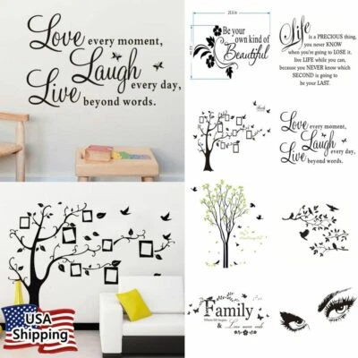 Vinyl Home Room Decor Art Quote Wall Decal DIY Stickers Bedroom Removable Mural - Image 1 of 4