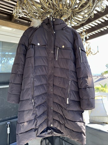 MICHAEL Michael Kors piumino donna invernale con cappuccio zip flanella 2XL