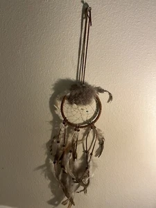 Acchiappasogni fatto a mano da collezione, perline piume decorazione parete - Foto 1 di 7