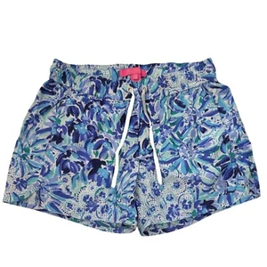 LILLY PULITZER Luxletic Run Around Pantaloncini Donna XXS Blu Multi Dopamina Hot Pant - Foto 1 di 11