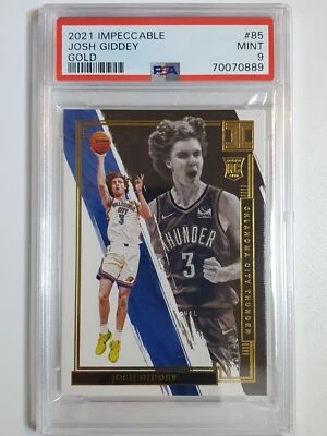 2021 Panini Impeccable Josh Giddey #85 GOLD /49 Edition - PSA 9 (POP 1) - Image 1 of 3