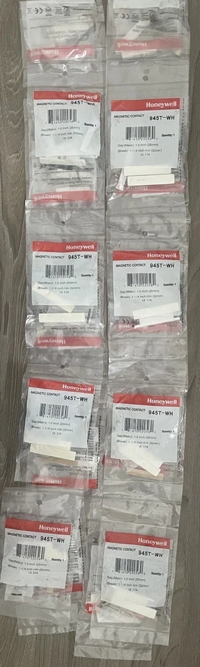 Lote de 18 contatos magnéticos Ademco Honeywell 945T - WH - Imagem 1 de 1
