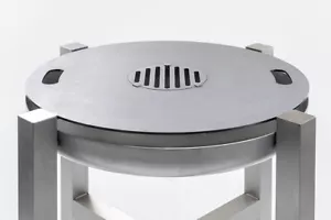 Grill, Feuerschale aus Edelstahl - 70 cm mit Grillplatte - Bild 1 von 4
