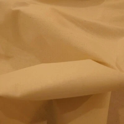 100% Pure Cotton Lining Calico NATURAL Beige Fabric Extra Wide 83" (210cm) 6 mtr - Image 1 of 4