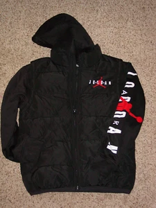 Boys Nike Air Jordan Full Zip Black/Red Hoodie Jacket! Size M (10-12 Yrs Old) - Picture 1 of 9