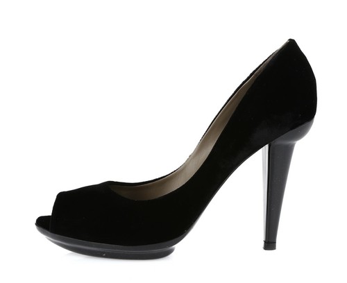 BOTTEGA VENETA BOTTEGA VENTA decolte tacchi neri in velluto punta aperta tg. 40