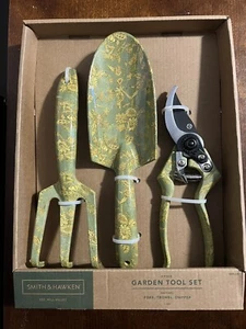 3pc Aluminum Pruner, Cultivator and Trowel Gardening Set - Green Floral - Picture 1 of 3