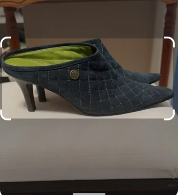 Eric Javits quilted pointed toe Mule kitten heel made in Italy 3" Heel size 9.5 - Image 1 of 2