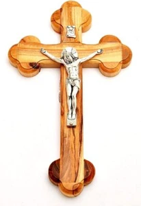 Olive Wood Cross Made in Bethlehem Jerusalem Size 13 x 8 cm - Picture 1 of 1