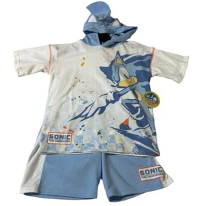 Sonic the Hedgehog Hooded Cosplay Short Set Childs Size 7 NWT - Picture 1 of 13