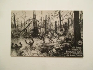 Postcard Cold Steel US Marines First Hand Battle Corps USMC Painting George Scot - Picture 1 of 2