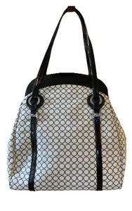 Borsa Tote Bag Trasporto Viaggio Vale New York - Tessuto Pelle Verniciata Nera Pernottamento - Foto 1 di 12