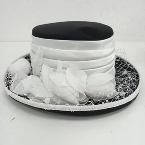 Genevieve Louis Mother Of Bride Hat 57cm Black White Occasion RMF-FPL3 - Picture 1 of 10
