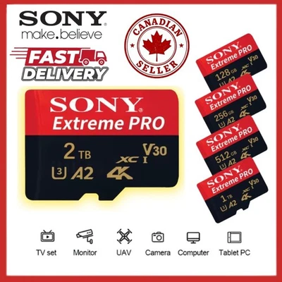 Micro SD Card 2TB 1TB 512GB 256GB TF Memory Card High Speed Class10 PC Phone - Image 1 of 4