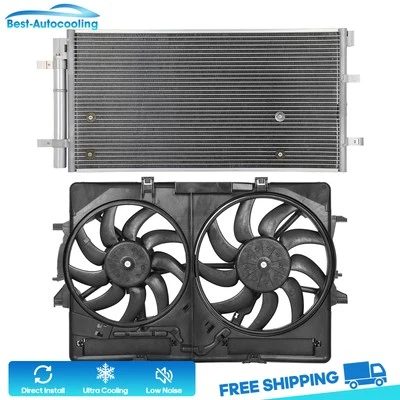 A/C Condenser and Cooling Fan Assembly Kit For 2013 14-2015 Audi S4 2010-2016 A5 - Image 1 of 4