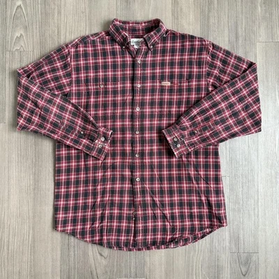 Carhartt Shirt Mens Large Tall Red Black Plaid Long Sleeve Button Down Workwear - Image 1 of 4