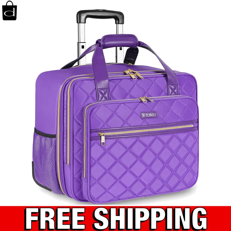 Elegante maletín con ruedas de 17,3"" para mujer - Elegante bolso para portátil con ruedas Foto 1 de 4