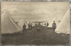 Postal In Camp a Street of Tents Sussex New Brunswick CA WW1 Troops DB B903 - Imagen 1 de 3