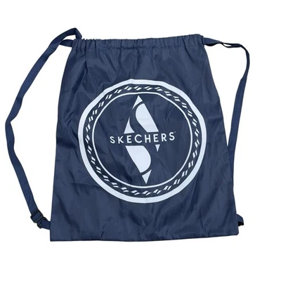 Skechers Mochila Nylon Cordón Gimnasio Bolso de Mano Azul Marino Nuevo Foto 1 de 4