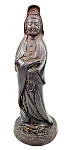 Japanische Vintage Bronze Kannon Bodhisattva Statue Meiji Ära buddhistische Kunst - Bild 1 von 18