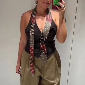 ZARA : Brown Choker Tie Waistcoat Top : 2010/780 | *UK Buyers_No Import Fees* | - Picture 1 of 6