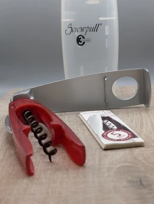 SCREWPULL 3 IN ONE TABLE TOP WINE BOTTLE OPENER VN-300 Red CORKSCREW - Image 1 of 4