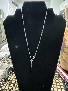 Collar Cadena Infinito Cruz Plata 4g - Imagen 1 de 3