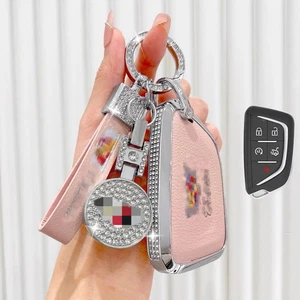 Key Fob Cover Case for Cadillac CT5 CT6 XT5 XT4 Escalade ESV Shell with Keychain - Picture 1 of 4