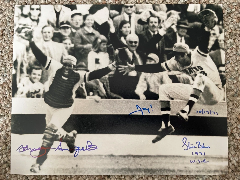 Steve Blass Manny Sanguillen Pittsburgh Pirates Signed 8x10 B/W Photo 1971 WS - Image 1 of 1