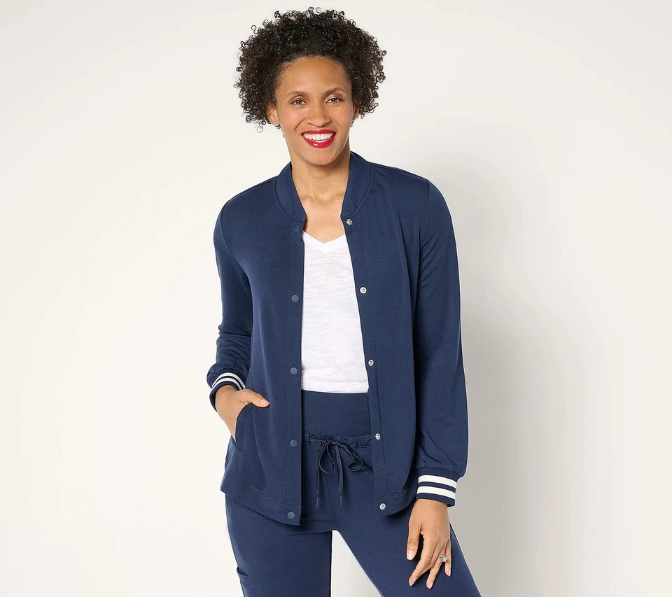 Cárdigan Bomber Cuddl Duds Talla MEDIANO Ligero Cómodo OXFORD NAVY A676556 Foto 1 de 1