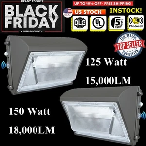 125/150W LED Wall Pack Light 600W-1000W HPS/HID Equivalent LED Security Lighting - Picture 1 of 28