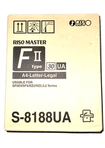 ORIGINAL RISO MASTER S8188UA F TYPE ll A4 BRIEF LEGAL EZ/RZ/SF-1 BOX 2 ROLLEN - Bild 1 von 2