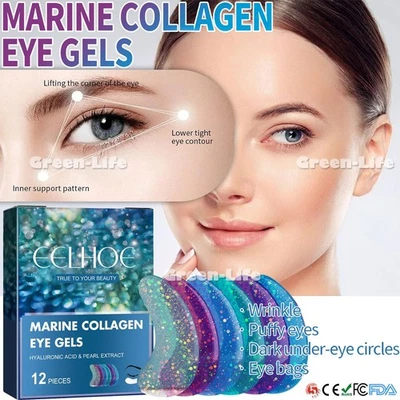 Under Eye Patches for Dark Circles & Puffy Eyes (6 Pairs, 12PCS) Marine Collagen - Image 1 of 4